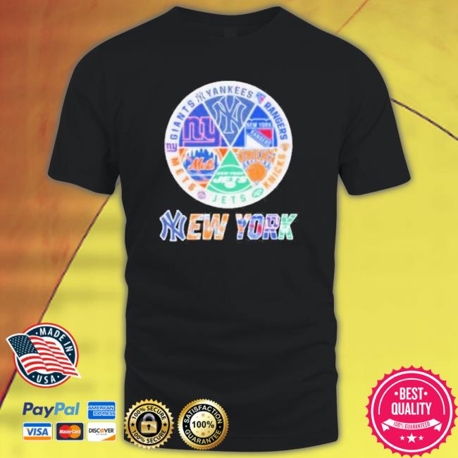 Official New York Giants New York Yankees New York Rangers New York Knicks New York Jets New York Mets New York City 2023 Logo T-Shirt