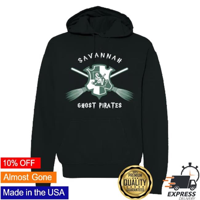 Official Savannah Ghost Pirates Team Store Savannah Ghost Pirates Wizard Broom Black Hoodie