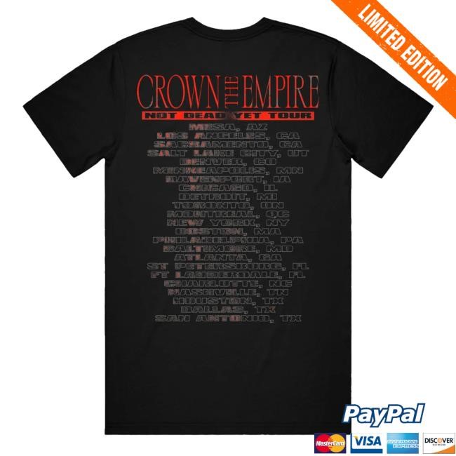 Official Crowntheempireband Merch Demon Tour (2024) Black Tee Shirt