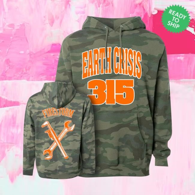 Earth Crisis Merch Firestorm Camo Pullover Shirts