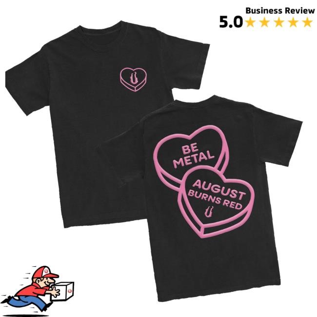 Trending August Burns Red Tour Merch Store Candy Hearts Puff Print Crewneck Sweatshirt