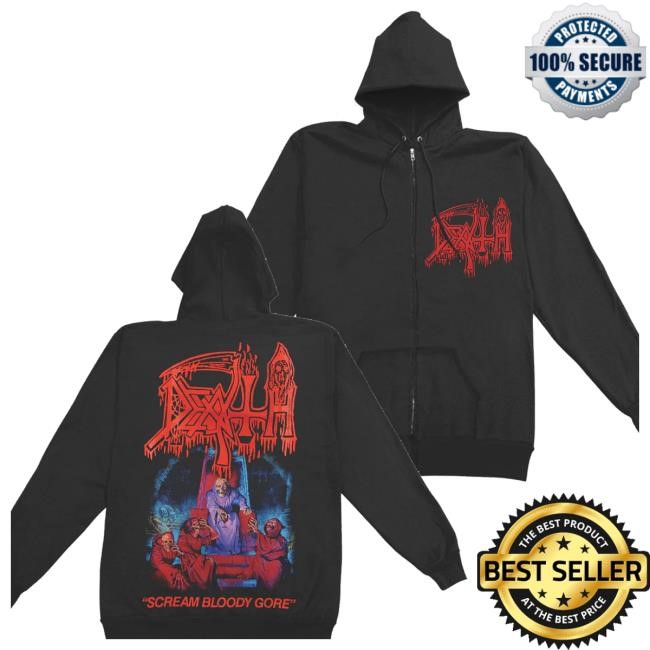 Rockabilia Merch Scream Bloody Gore Zippered Hoodie