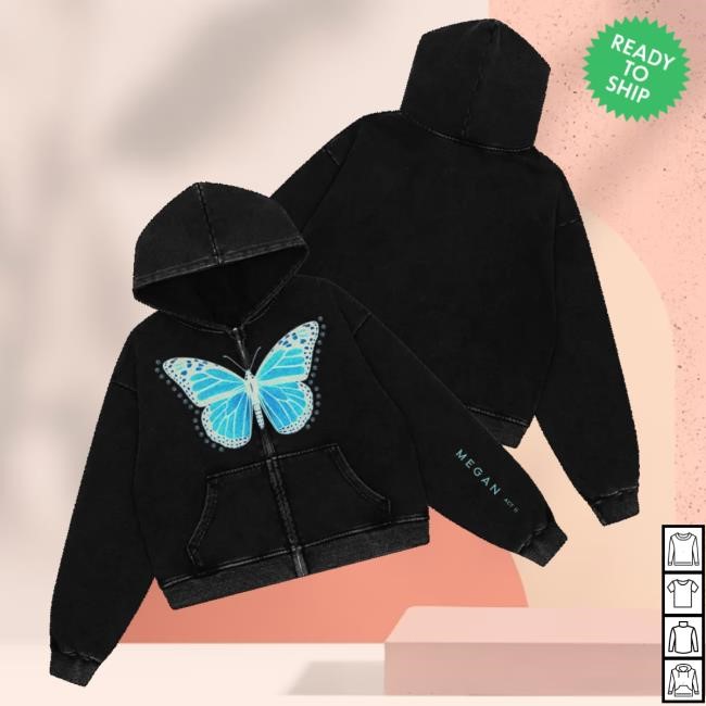 Megan Thee Stallion Merch Store Blue Butterfly Sweatshirt