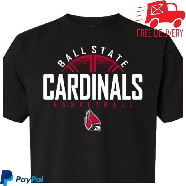 Ballstate Sports Merch Shop Ball State Basketball Men's Black Splatter Shirts