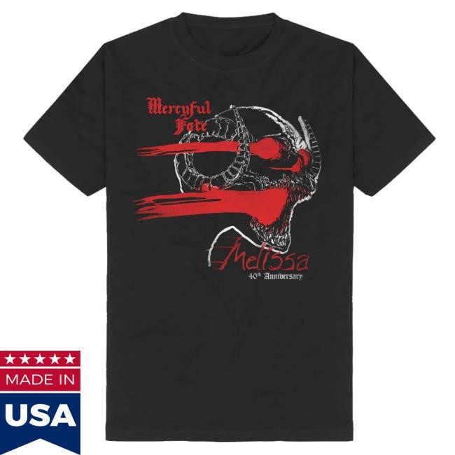 Official Mercyful Fate Coven Merch Melissa 40Th Anniversary Cross T-Shirt
