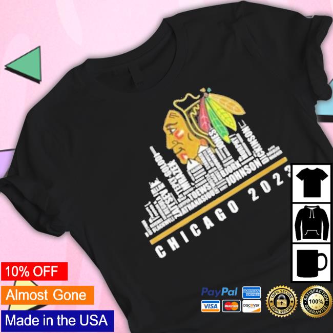 Chicago Blackhawks 2023 Season Team Players Names In City Shirt