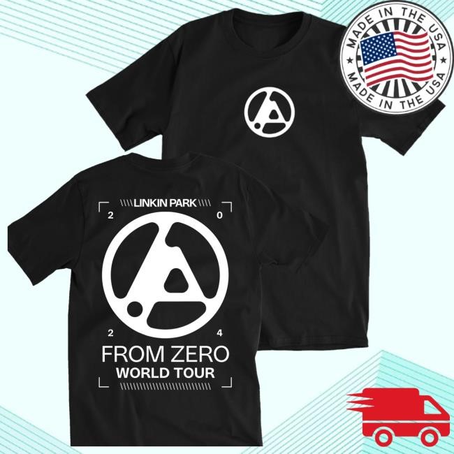 Original Linkin Park Merch Store From Zero World Tour 2024 Black Tee Shirt