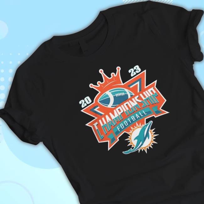 Miami Dolphins Football 2023 Championship Crown Logo Hoodie
