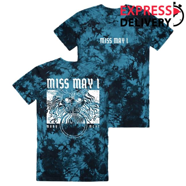 Official Merch Now Now Miss May I Lion Custom Dye Black/Blue Tee MerchNow