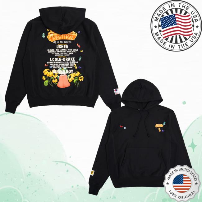 Official Dreamville Music Festival Merch Dv X Champion - Lineup Black Tee Dreamville Records