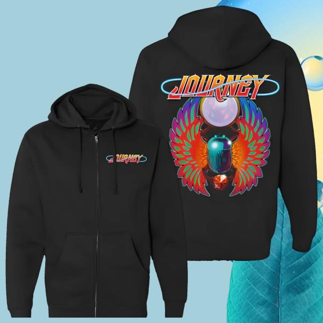 Journey Music Merch Store Scarab Crystal Zip Crewneck Sweatshirt
