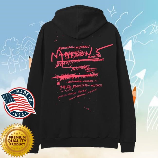 Official Maroon 5 Store Beautiful Mistakes Black Hoodie Sweatshirt