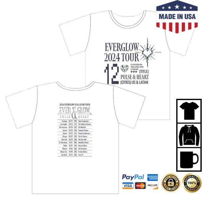 Everglow Merch White Tour t-shirt, hoodie, tank top, sweater and long sleeve t-shirt