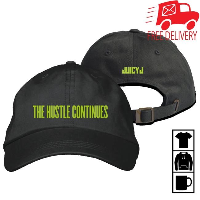 Downrightmerch Juicy J The Hustle Continues Green Print Dad twill cap