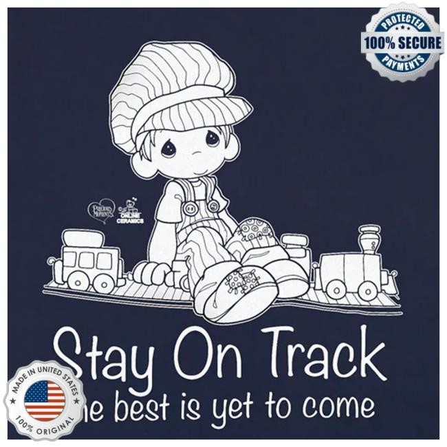 Online Ceramics Merch Precious Moments Stay On Track Navy Zip Up Hoodie