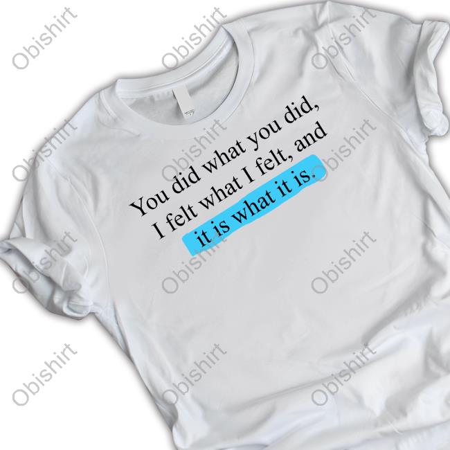 Wiseconnector You Did What You Did I Felt What I Felt And It Is What It Is Tee Shirt