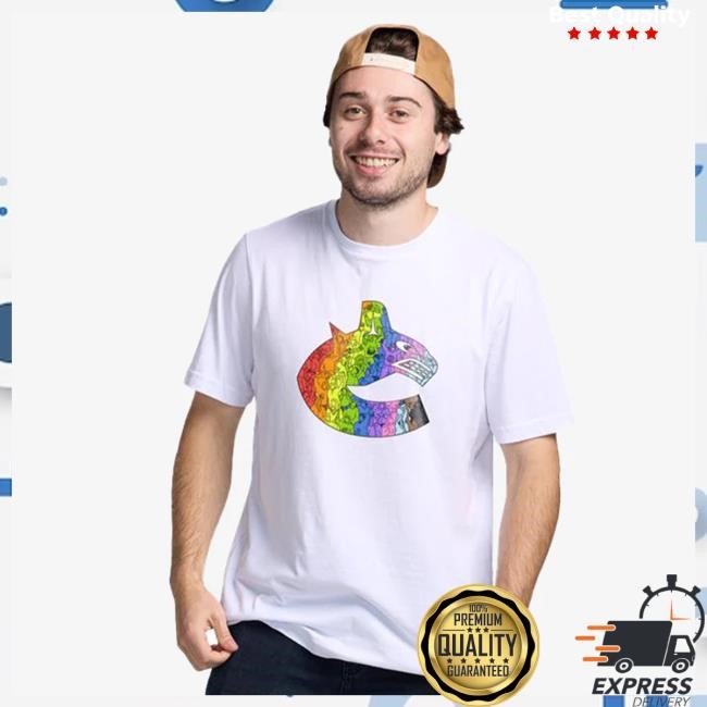 Official Vancouver Canucks Pride 2025 White Hooded Sweatshirt