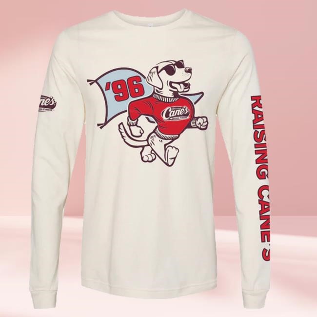 Raising Canes Gear Merch Varsity Cane Long Sleeve Crewneck Sweatshirt
