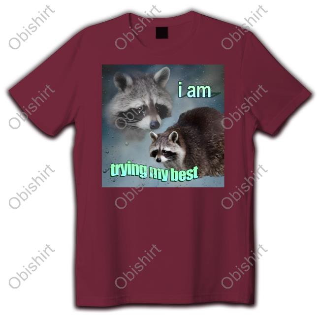 I Am Trying My Best Raccoon Y2k Chunky Cherrykitten New Shirt