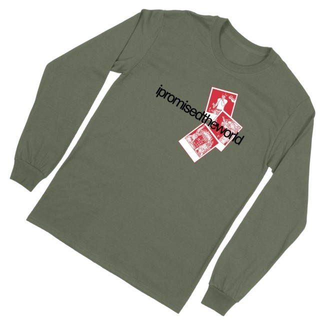 I Promised The World Merch Polaroids Military Green Sweatshirt
