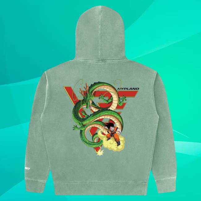 Official Hypland Clothing Merch Store Hypland Dragon Ball Z Goku Shenron Logo Hoodies (Vintage Green)