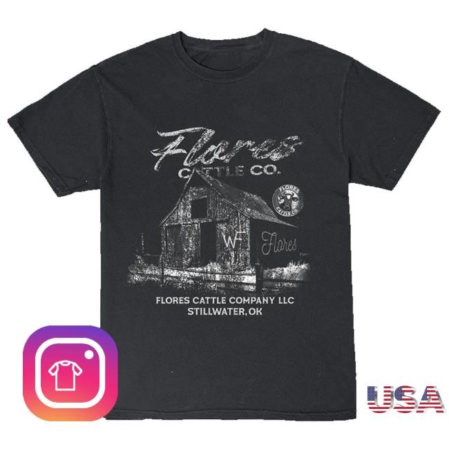 Wyatt Flores Music Merch Flores Cattle Co. Stillwater T-Shirt In Black Long Sleeve Shirt