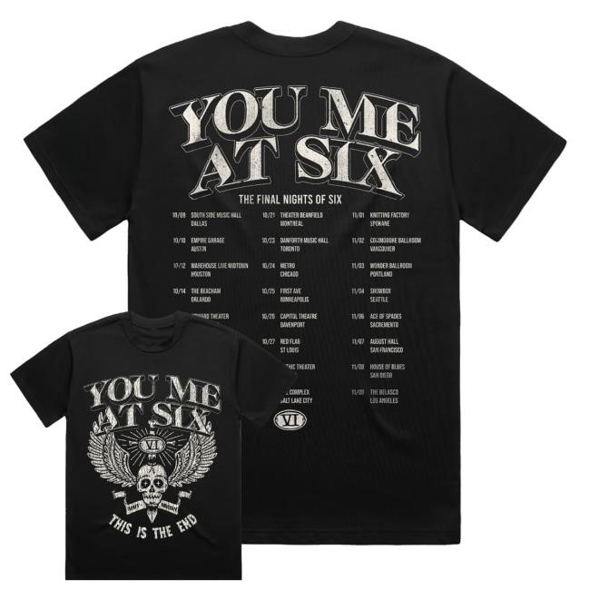 You Me At Six Flying Skull Tour Long Sleeve Shirt