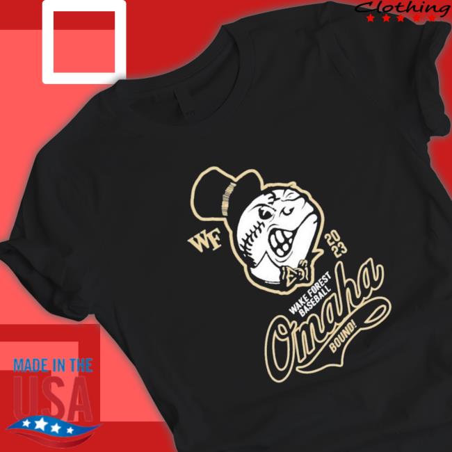 Official Wf 2023 Wake Forest Baseball Omaha Bound Shirt