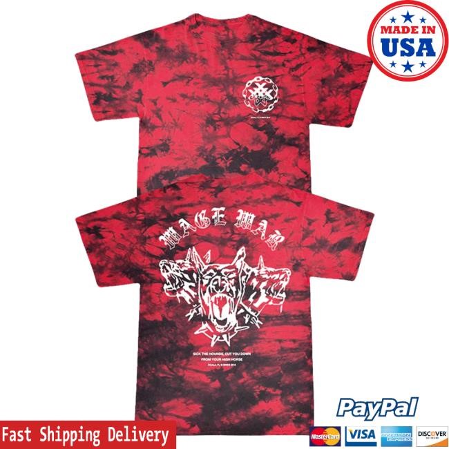 Wage War Merch Hounds Tie Dye Tee (Red/Black) Hooded Sweatshirt