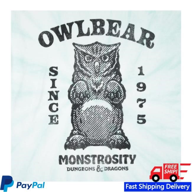 Official Dungeons & Dragons Merch Owlbear Since 1975 Tie Dye Shirts