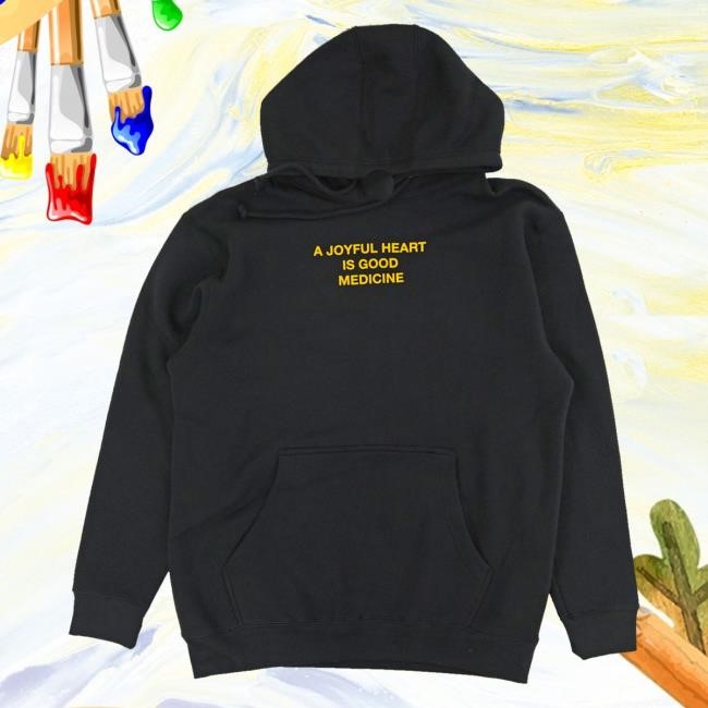 Trending Laugh Daily Apparel Merch Shop Joyful Heart Is Good Medicine - Heavyweight Sweatshirt - Black Funny Shirt