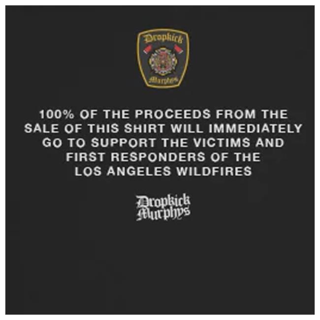 Dropkick Murphys Store Merch La Fire 2025 Benefit Sweater