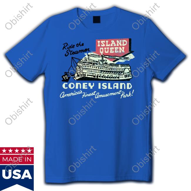 Cincy Shirts Ride The Steamer Island Queen Coney Island Long Sleeve Tee Shirt
