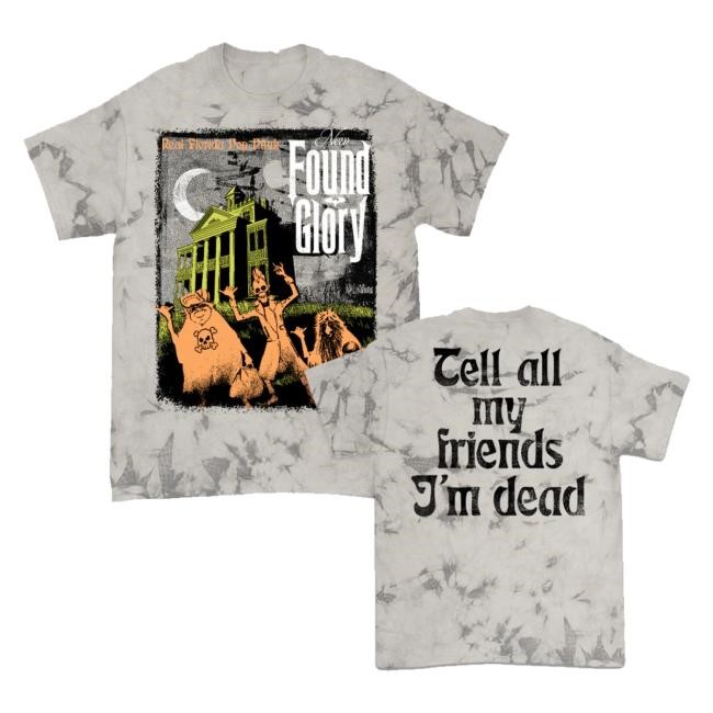 New Found Glory Official Store Haunted Mansion Glow In The Dark Tee Shirt (Tombstone Dye)