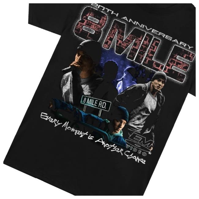 Eminem Merch Store 8 Mile Vintage 20Th Anniversary Zip Up Hooded Sweatshirt