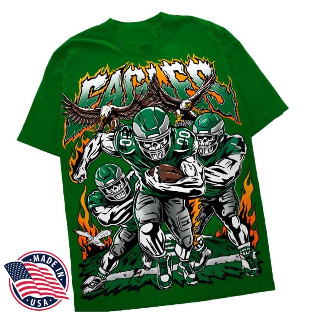 Trending Warren Lotas Merch Store Eagles Push T-Shirt - Kelly Green Tee Shirt