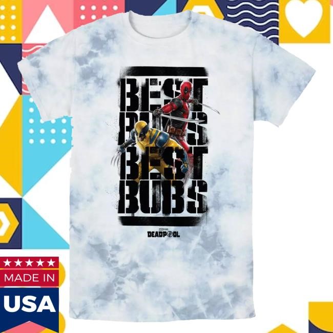 Her Universe Merch Marvel Deadpool & Wolverine Best Bubs Heroes Tie-Dye Hoodie Sweatshirt