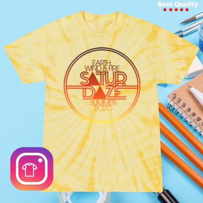 Official Earthwindandfire Merch Saturdaze Yellow Tie-Dye Shirt