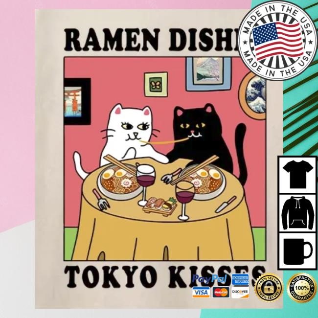 Tokyo-Tiger Ramen Dishes Tokyo Kisses Washed Tee