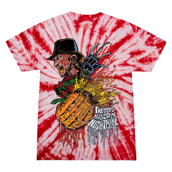 Cavitycolors Merch Freddy's Halloween Nightmare Tie-Dye Hoodie Sweatshirt