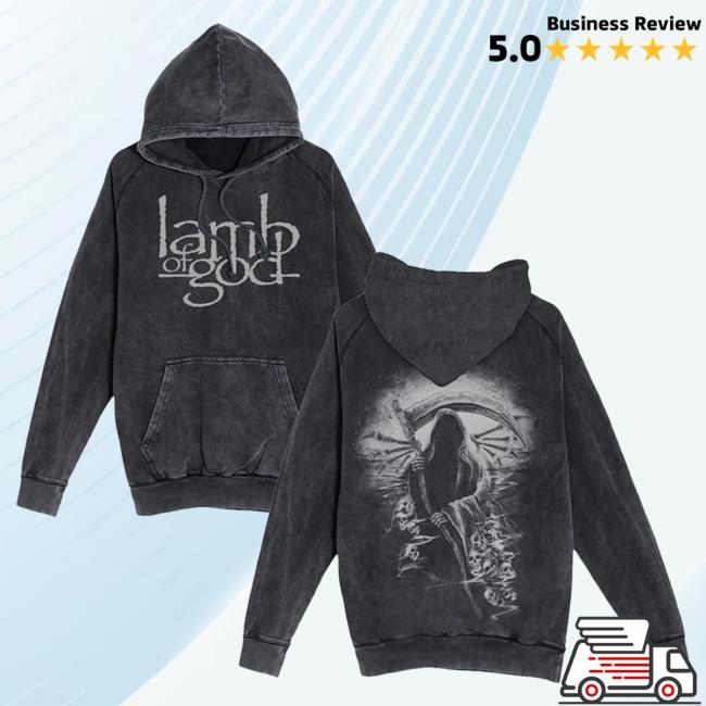 Official Lamb Of God Merch Store Reaper Vintage Black Hood