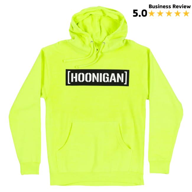 Official Hoonigan Merch Store Shop Hoonigan Censor Bar Crewneck Sweatshirt Flourescent Yellow/ Whiteblack Hoonigan Apparel Clothing