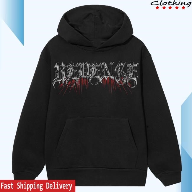Official Revenge Merch Cross And Thorn Hoodie Black Hooded Sweatshirt