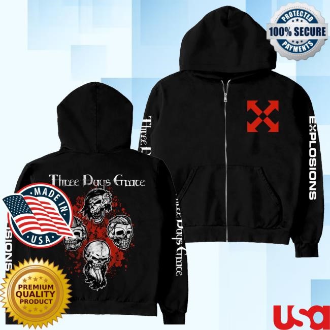 Three Days Grace Store Merch Explosions 2023 Tour Zip Funny Shirt