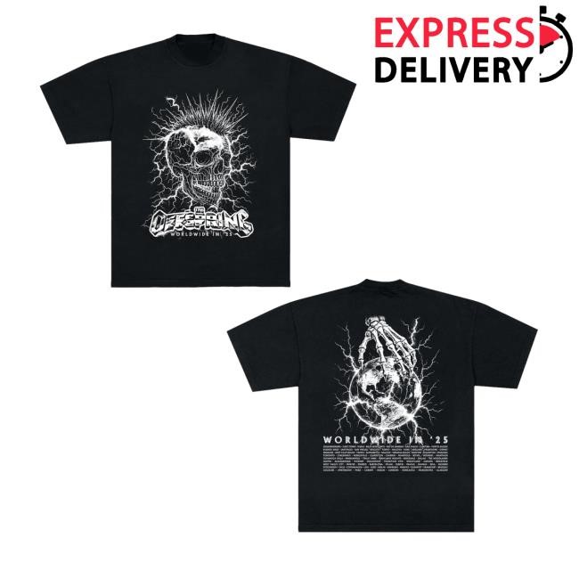 Offspring Merch Mohawk Skull 2025 Tour T-Shirt