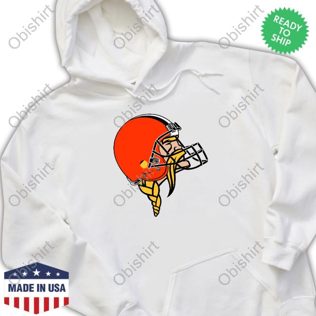 Vikings Logo Wearing Browns Logo Hoodie