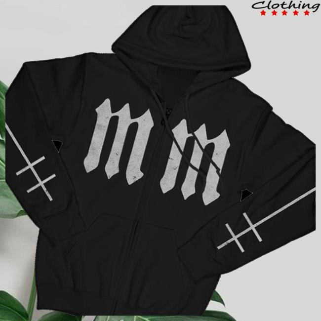 Marilyn Manson Merch Store Distressed Silver Sweatshirt