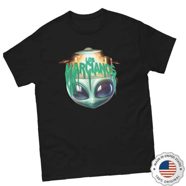 Original Universal Music Merch Store Los Marcianos Black Crewneck Sweatshirt