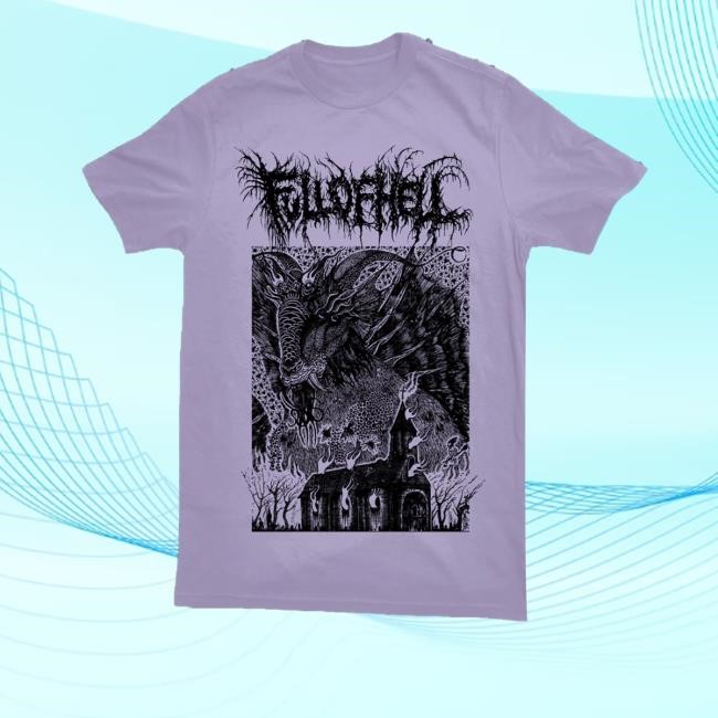 Holymountainprinting Merch Full Of Hell Purple Goat Church New Shirt