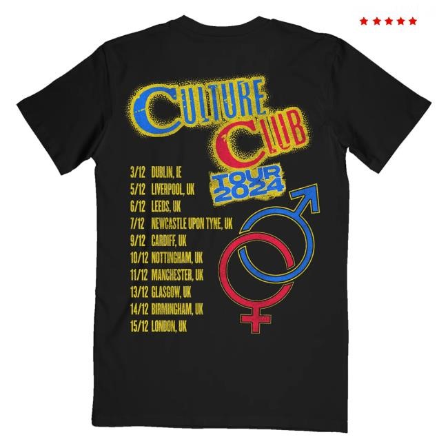 Boy George And Culture Club Merch Shop Store Official Retro 2024 Tour Dateback Tee Shirt